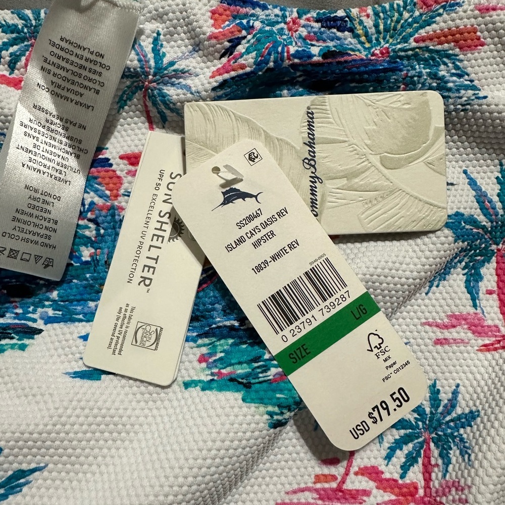 Tommy Bahama Island Cays Reversable Tropical Oasis Bikini Bottom - Picture 7 of 7